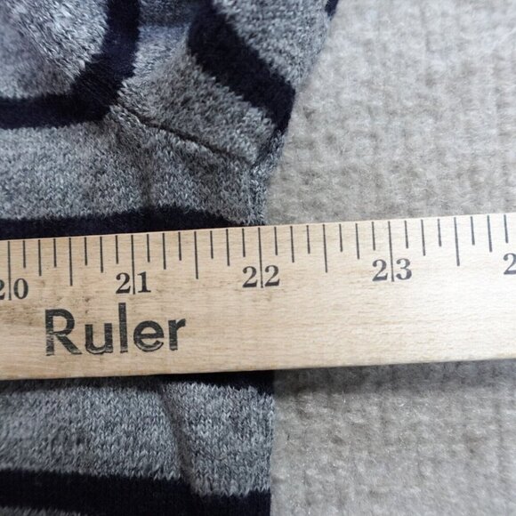 J.Crew Sweater XL Gray Striped Rugged Cotton Crew Neck - Picture 8 of 10
